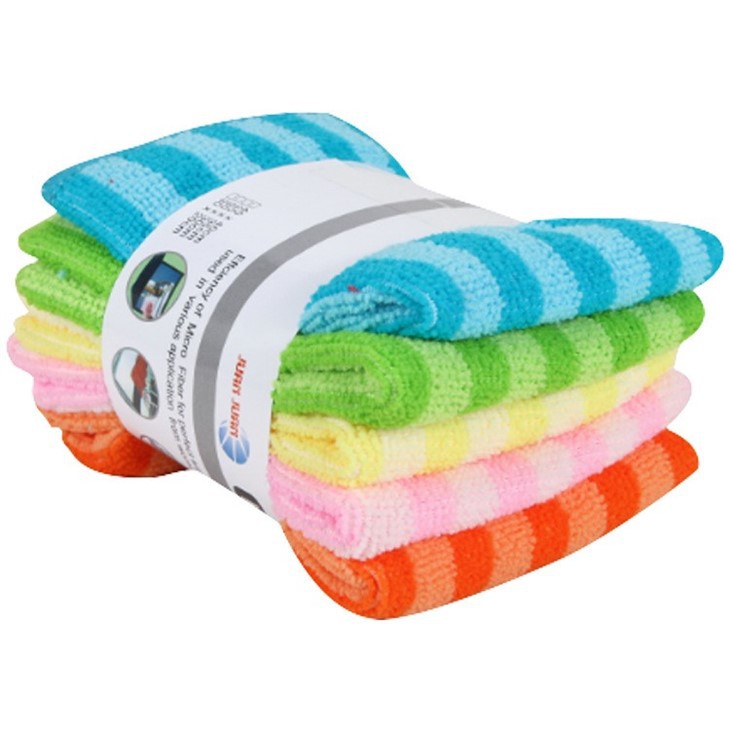 Export Stripe Factory Non-oil Multi-functional Microfiber Rags Lazy Dishwashing Cloth Cleaning Cloth Dishwashing Cloth