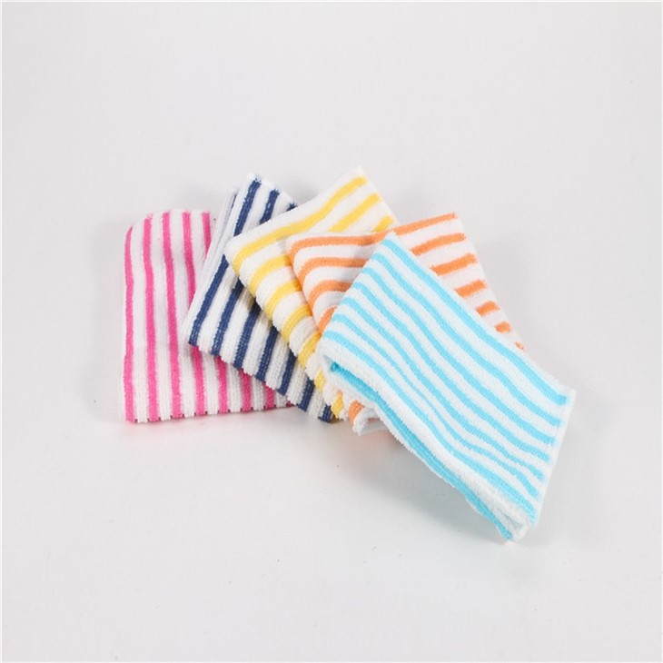 Export Stripe Factory Non-oil Multi-functional Microfiber Rags Lazy Dishwashing Cloth Cleaning Cloth Dishwashing Cloth