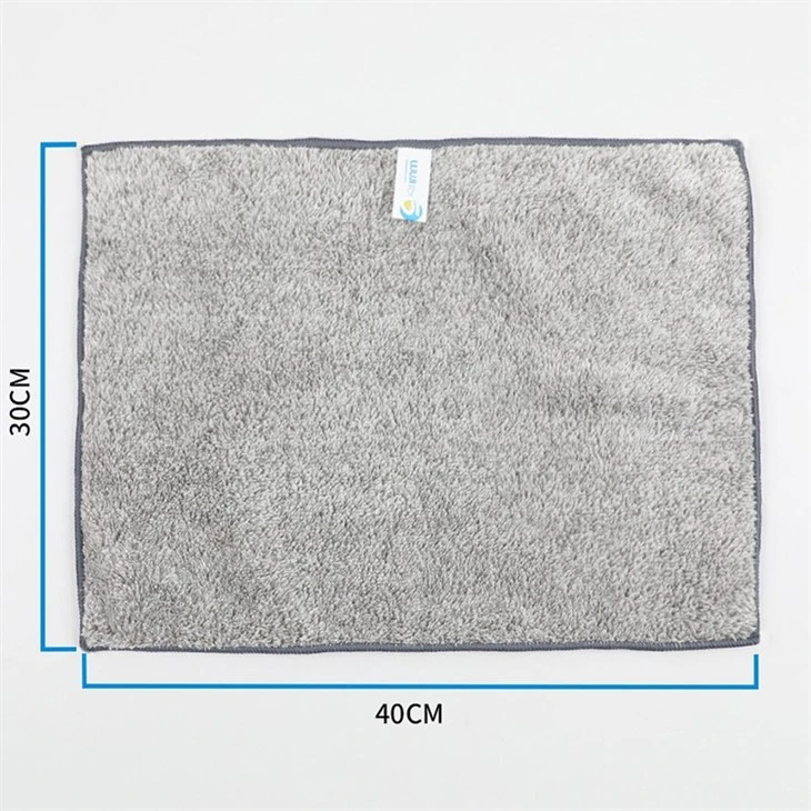 Product Non Oil Household Cleaning Bamboo Fiber Kitchen Supplies Thickening Gray Bamboo Cleaning Cloth For Home